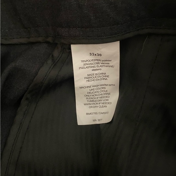 PERRY ELLIS SLIM FIT STRAIGHT LEG BLACK PANTS SIZE 33x30 - Picture 3 of 4